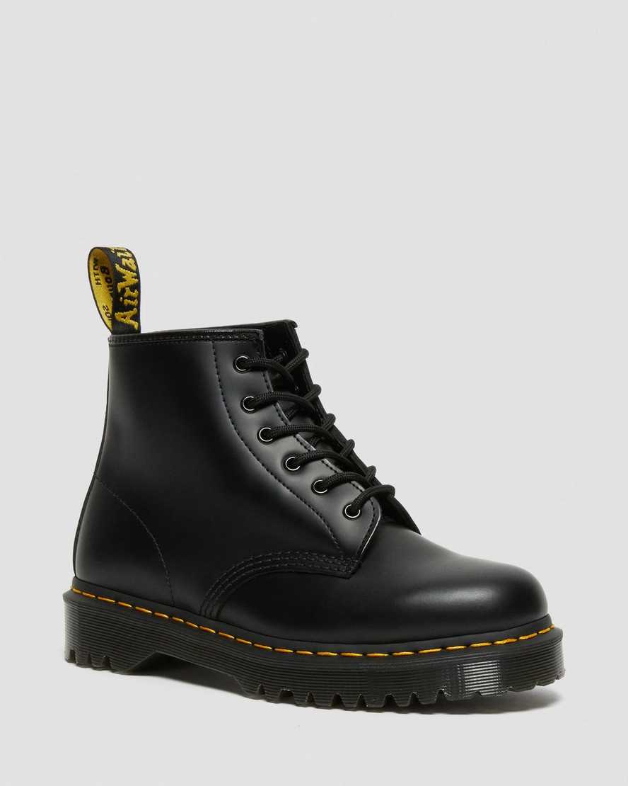 Dr. Martens 101 Bex Smooth Nahka Miesten Nilkkurit - Mustat Nilkkurit [387-CWIKNL]